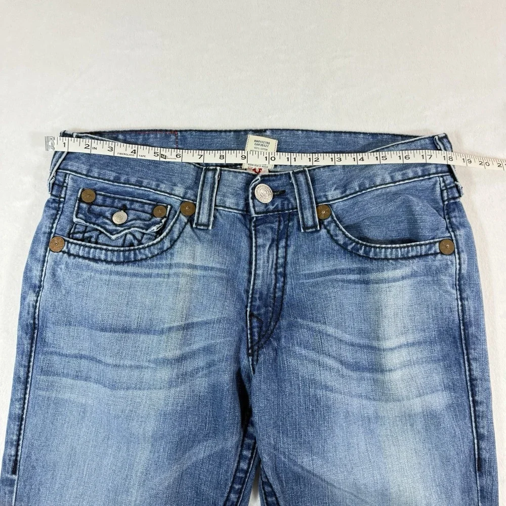 Vtg True Religion Ricky Big T Jeans Mens 34X33 Blue Straight Made In US Flap